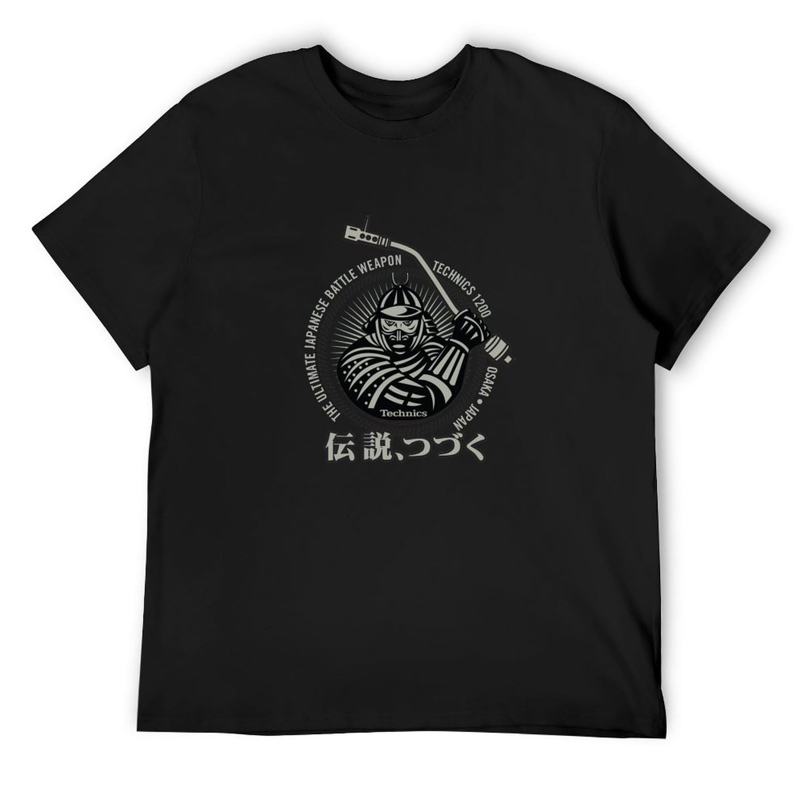 Pedfuvl Unisex Black Technics Samurai Dj Men's T-Shirt Graphic Printed Tee Xl