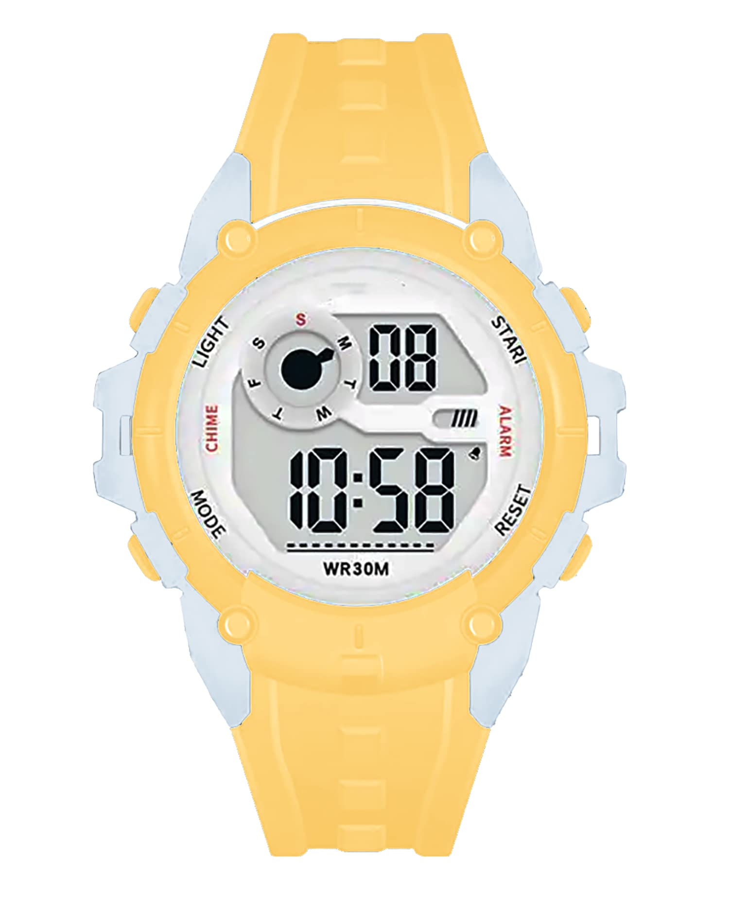 Time Up Digital Dial LED Light Stopwatch Alarm Waterproof Kids Watch for Boys & Girls (Age:4-12 Years)-DET02-X (Yellow) (B0BSFWQYZT) Amazon Price History, Amazon Price Tracker