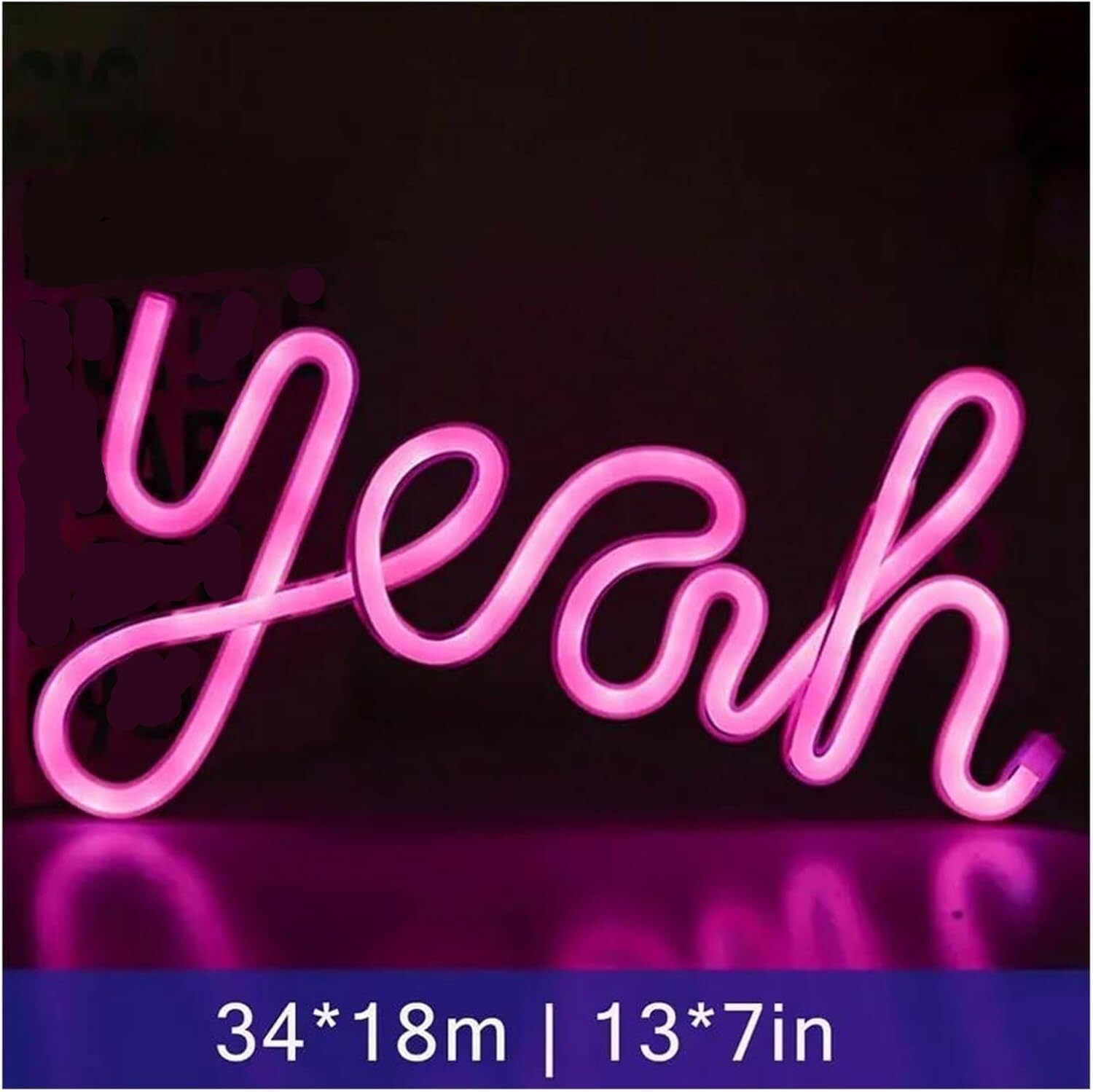 Señal de luz de neón Letrero de neón para LED Hermosa lámpara Noche con luz atenuadora para decoración Pared para Fiesta Oficina(Neon-4)