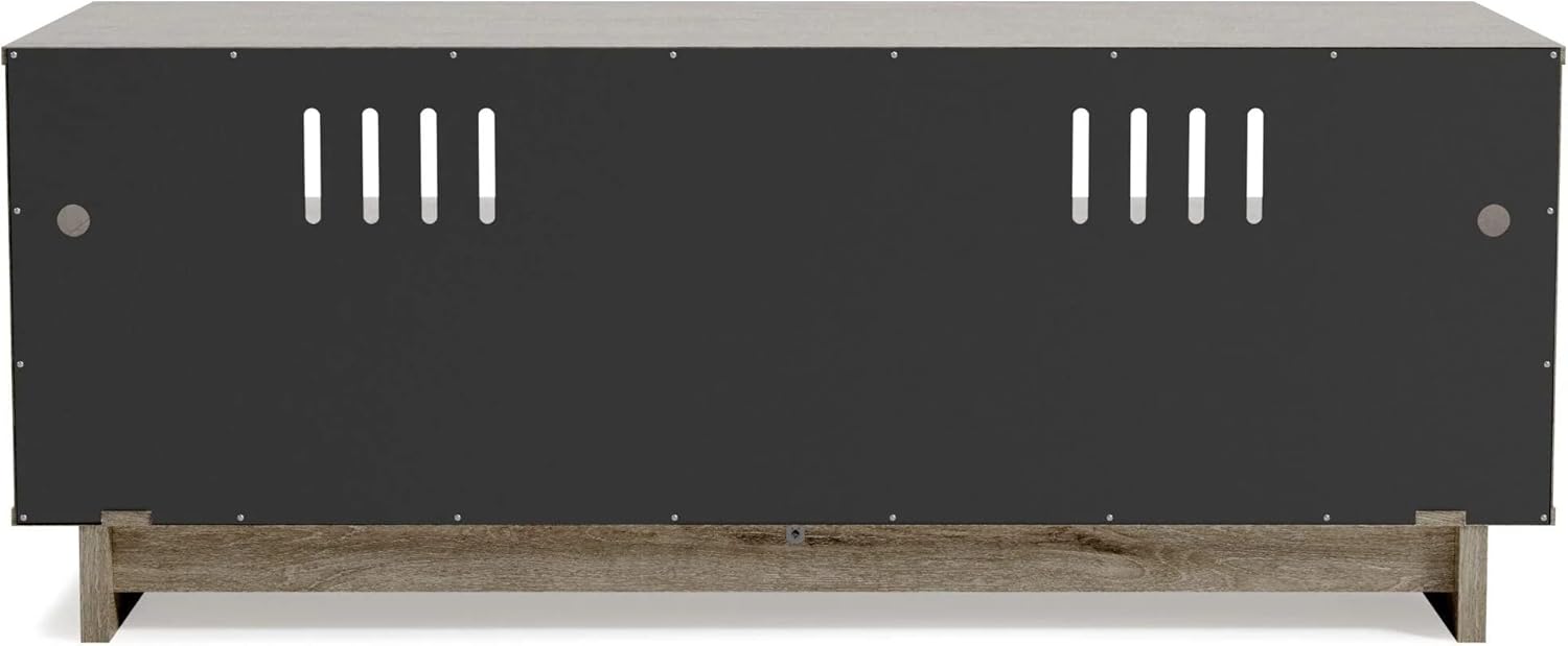 Contemporary 52'' Beige TV Stand with Open Shelving and Drawers