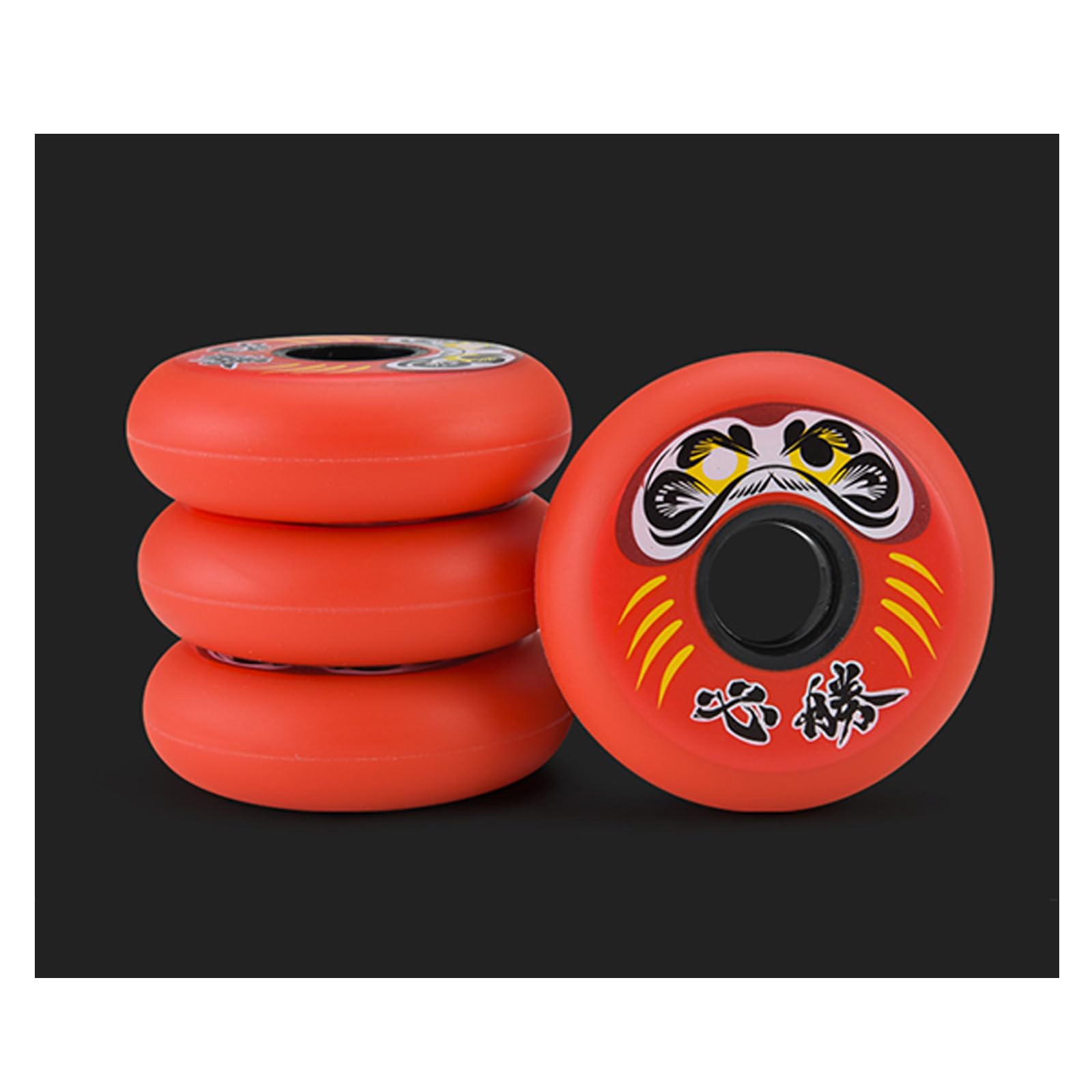 IBOWZ Ruote di Ricambio per Interni Ruote per Pattini in Linea 72mm/76mm/80mm, Ruota per Fiori Piatti 85A, Sostituzione Ruota per Pattini per Interni ed Esterni (8 Ruote),Nero,76mm