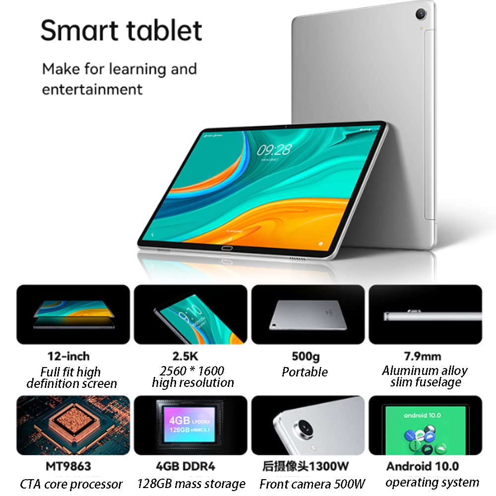 Tablet PC IPS HD da 14,6 pollici,sottile sistema Windows Tablet PC Android 9.1 con riconoscimento facciale 8 GB di RAM suono stereo/Bluetooth 5.0 navigazione GPS, WiFi 5G (arancione)