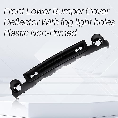 Miniatura 3 de CarPartsDepot Deflector de cubierta de parachoques delantero inferior con agujeros de luz antiniebla, plástico no imprimado, compatible con GMC