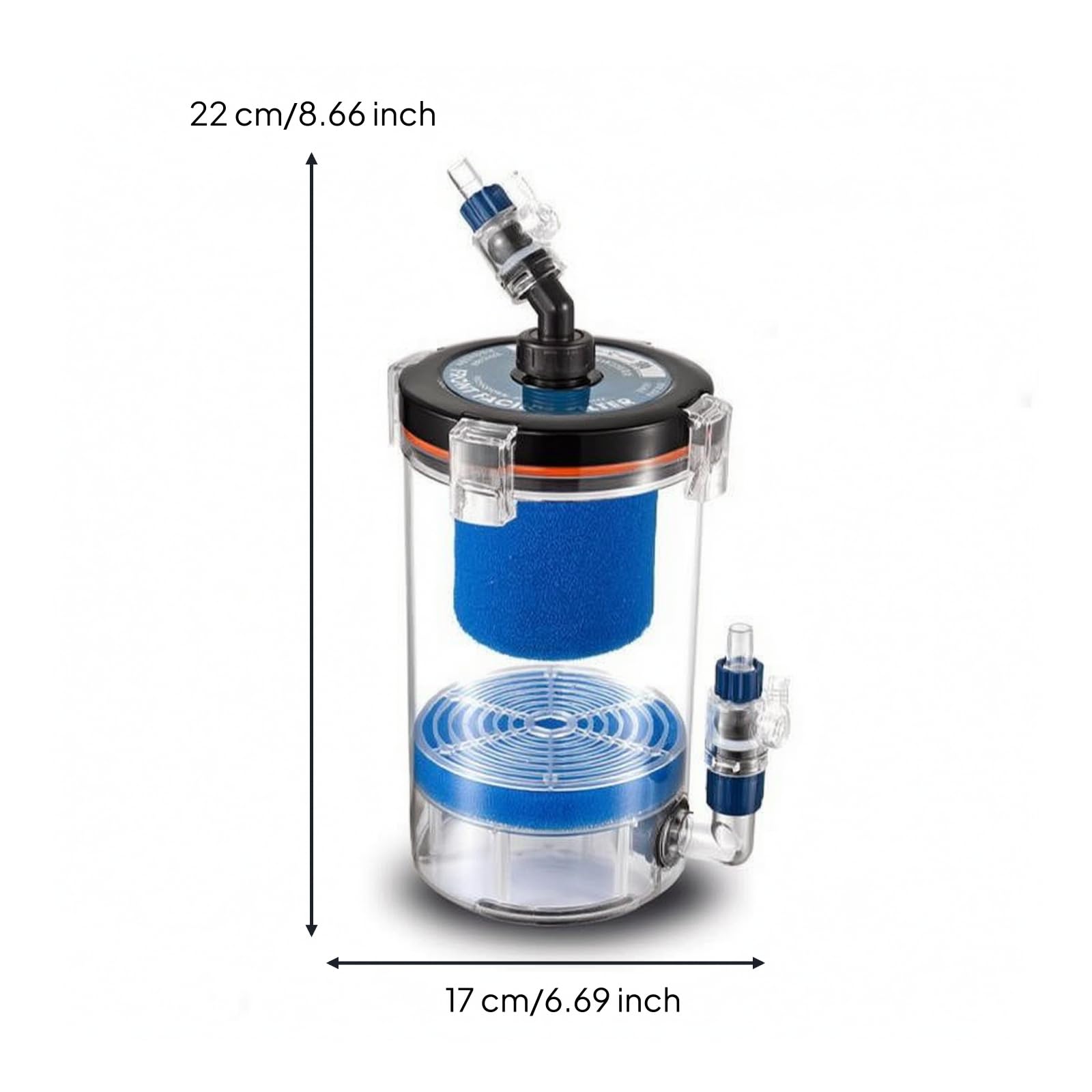 Aquarium Außenfilter Extern Außenfilter mit Filtermedien vielseitig Schwammfilterrolle für Aquarianer, Heimaquarium, A-Modell-Set Halbbaumwollversion - KY200A/12mm Anschluss