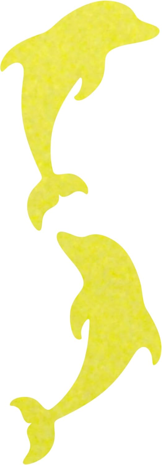 LiteMark Reflective Green 3 Inch Dolphin Sticker Decals for Hard Hats, Helmets, Tool Boxes and More - Pack of 2