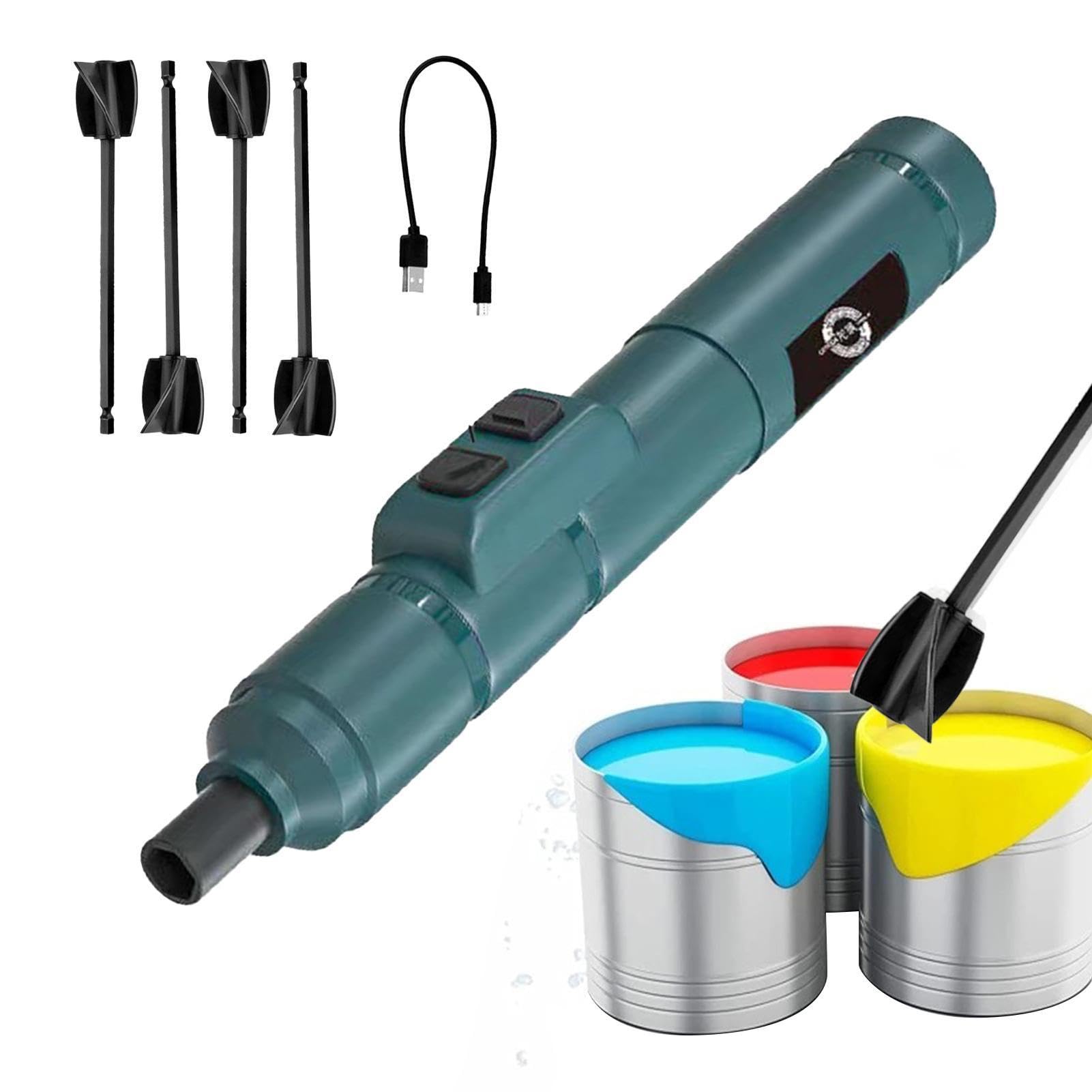 Mezclador eléctrico de resina epoxi | Mezclador de epoxi de mano de 5 piezas para salvar su muñeca - Mezclador eléctrico de resina con batería de 1300 mah para moldes de resina, mezcla de resina, mezc