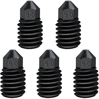 IdeaFormer Hardened Steel Nozzle 0.6 mm Extruder Hotend Nozzles for Bambulab P1P P1S X1 X1C X1E 3D Printer Pack of 5