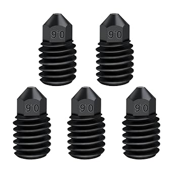 IdeaFormer Hardened Steel Nozzle 0.6 mm Extruder Hotend Nozzles for Bambulab P1P P1S X1 X1C X1E 3D Printer Pack of 5