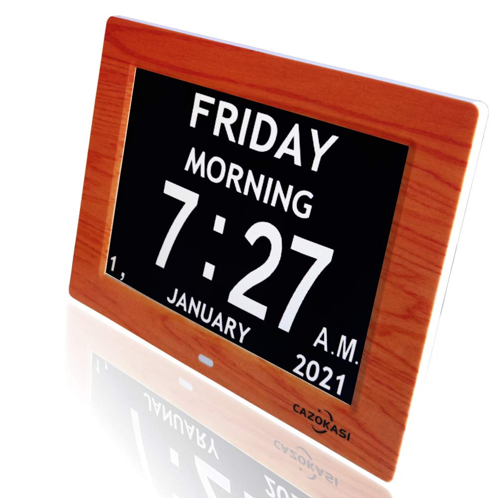 8inch Extra Large Impaired Vision Digital Calendar Clock with Non
