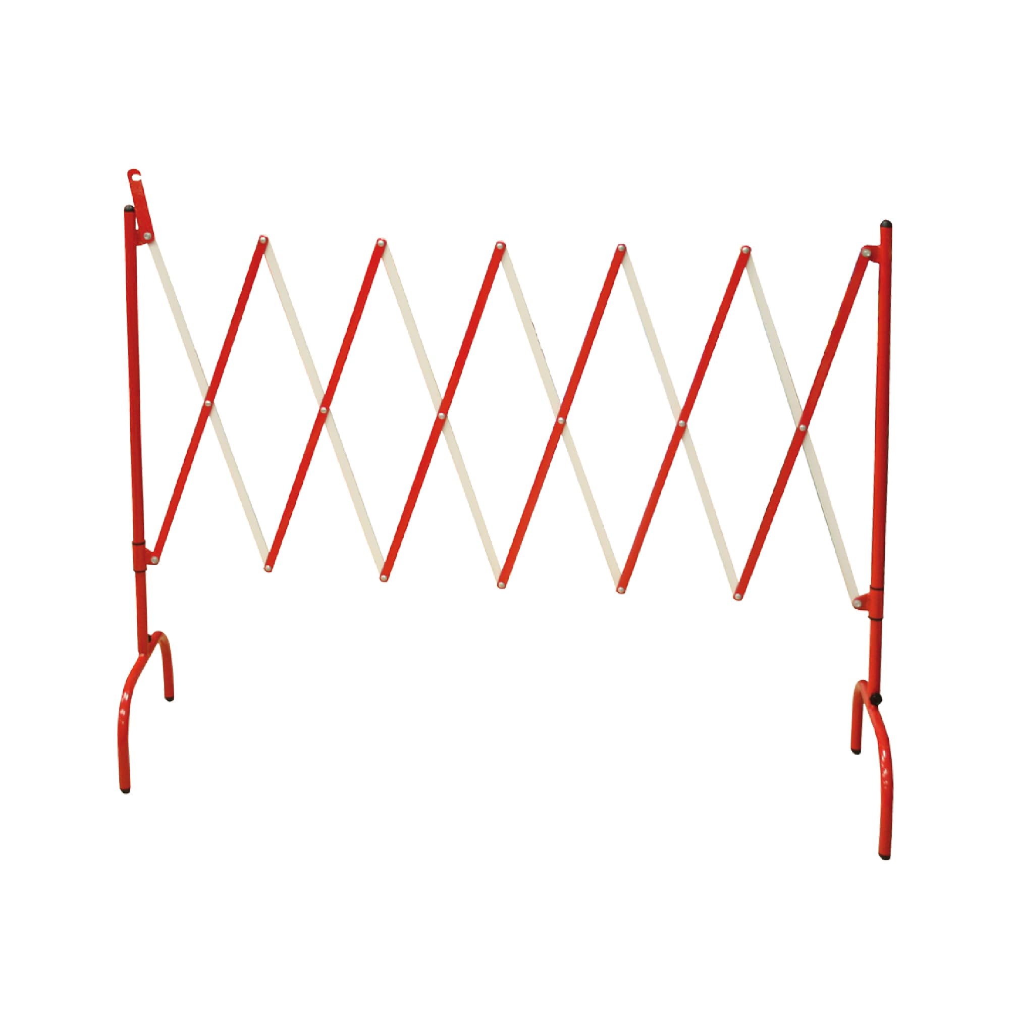 Valla Extensible Recta 3m, Barrera Extensible de Hierro, Valla de Seguridad y de Obra - Barricada Extensible para Seguridad, Construcción y Control de Espacios - (Rojo y Blanco)