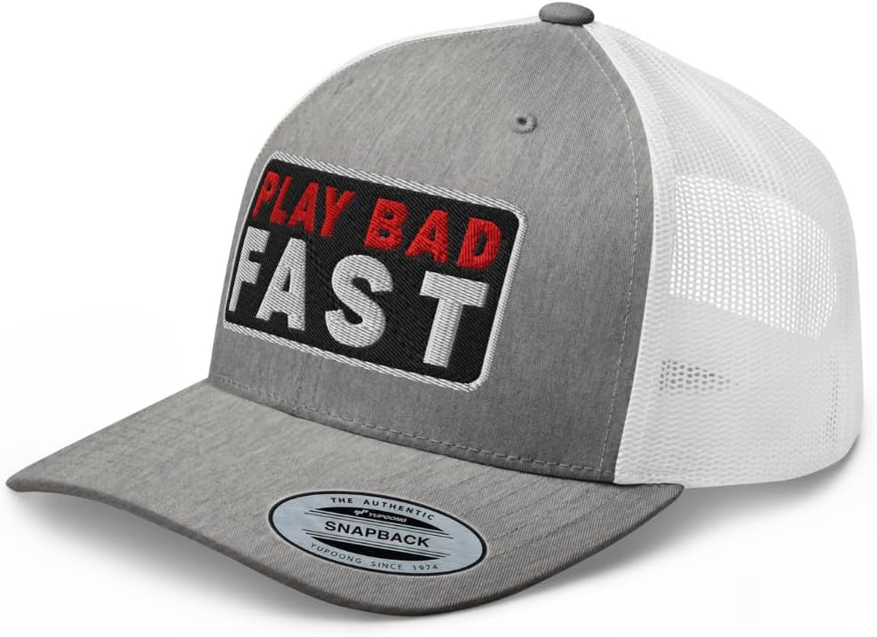 NX Play Bad Fast Golf Hat Embroidered Trucker Hat Curved Bill Mid Crown Snapback Cap