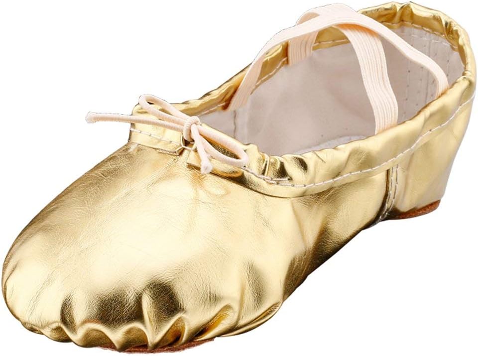 Kid Ballet Flat Leather Yoga Dance Shoes (Toddler/Little Kid/Big Kid)