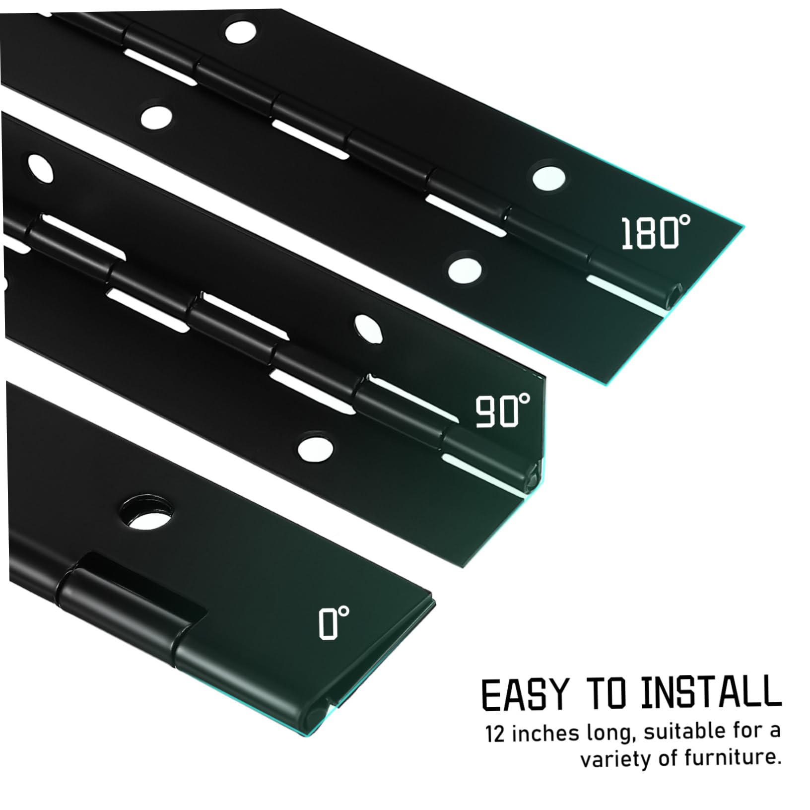 OSALADI 10piezas Bisagras Piano De Hierro Pesadas Para Muebles De Madera Incluye Tornillos Para Instalación Fácil Uso Gabinetes y Cajas De Joyería