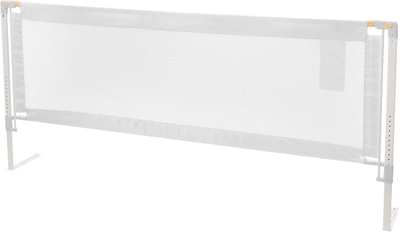 Toddler Bed Rail, Kids Beds Guard Rail with Reinforced Iron Pipe and Oxford Cloth, Adjustable Height Bed Side Railing, Portable Guard Bumper Barrier for Crib, Bunk, 59.06 x 35.04 in, 1 Piece