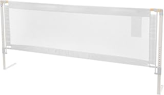 VEVOR Toddler Bed Rail, Kids Beds Guard Rail with Reinforced Iron Pipe and Oxford Cloth, Adjustable Height Bed Side Railing, Portable Guard Bumper Barrier for Crib, Bunk, 59.06 x 35.04 in, 1 Piece