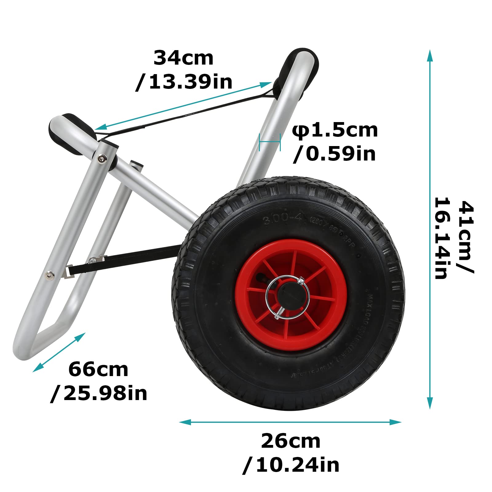 Daromigo Kajakwagen Faltbare Kanuwagen Aluminium Transportwagen SUP Bootstrailer Bootswagen Surfwagen für Kanu Surfboard Faltboot bis 80 kg Anhänger für Boote