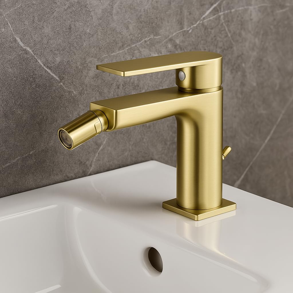 Robinet mitigeur Bidet Alpha - Installation facile, finition premium - Design élégant et durable (or brossé)