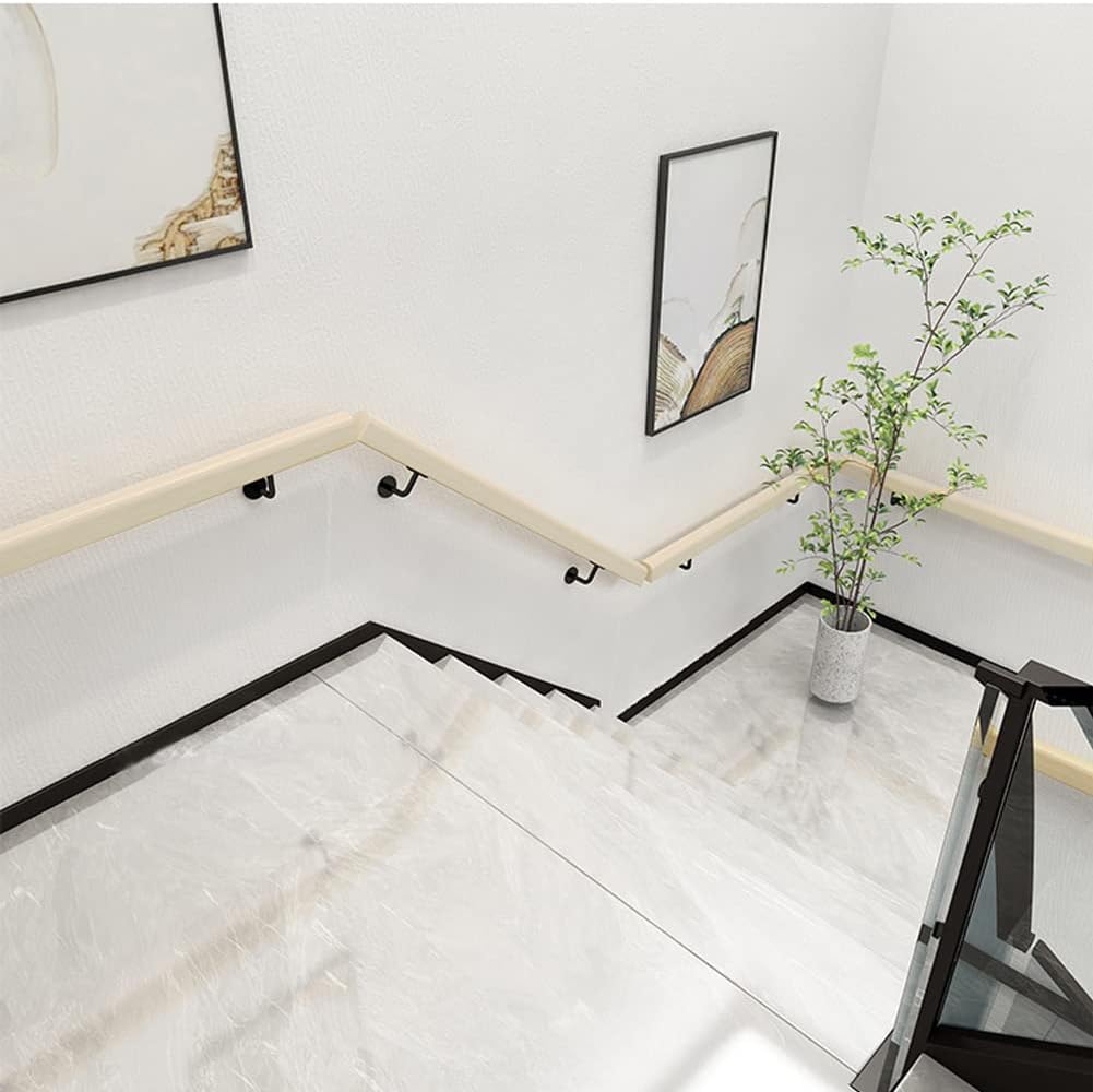 無垢材手すりホワイト仕上げ、パイン滑り止め階段手すり1~12フィート階段手すり壁取り付けバリアフリー階段グラブバー高齢者用安全サポー