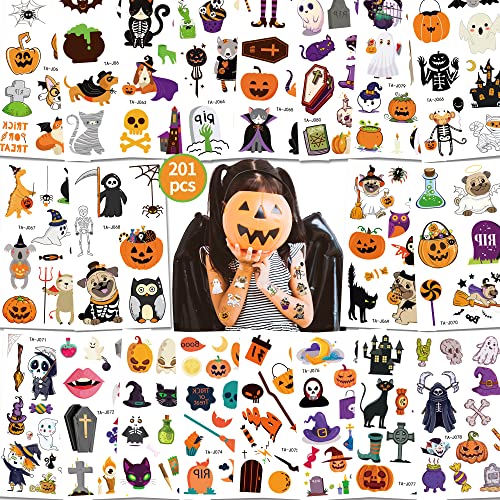 201 Styles Halloween Temporary Tattoos For Kids Trick Or Treat