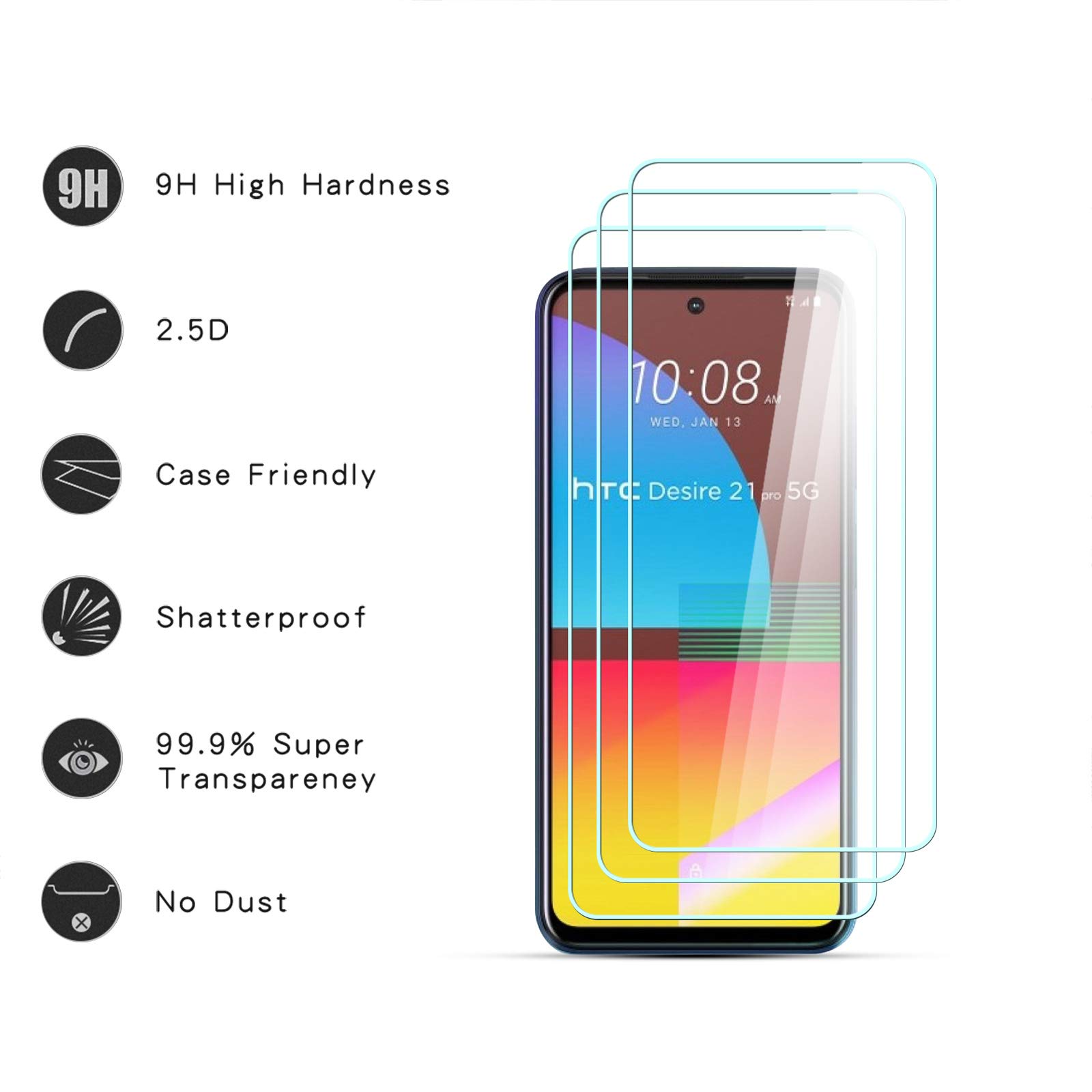 Nandu ZenGlass Pellicola Protettiva Flessibile Per HTC Desire 526G – Durezza 9H, Made In Germany - copertina