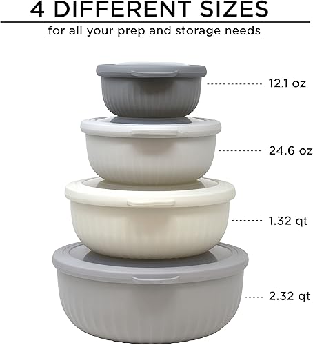 Miniatura 2 de Juego de 4 cuencos para mezclar sin BPA, fáciles de limpiar, cuencos anidables para ahorrar espacio, ideales para cocinar, hornear y preparar,