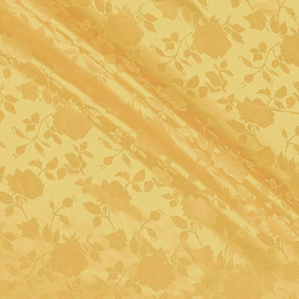 The Fabric Exchange Rose Satin Brocade Jacquard Fabric, 58 Inches Wide - Gold - Sold by The Yard