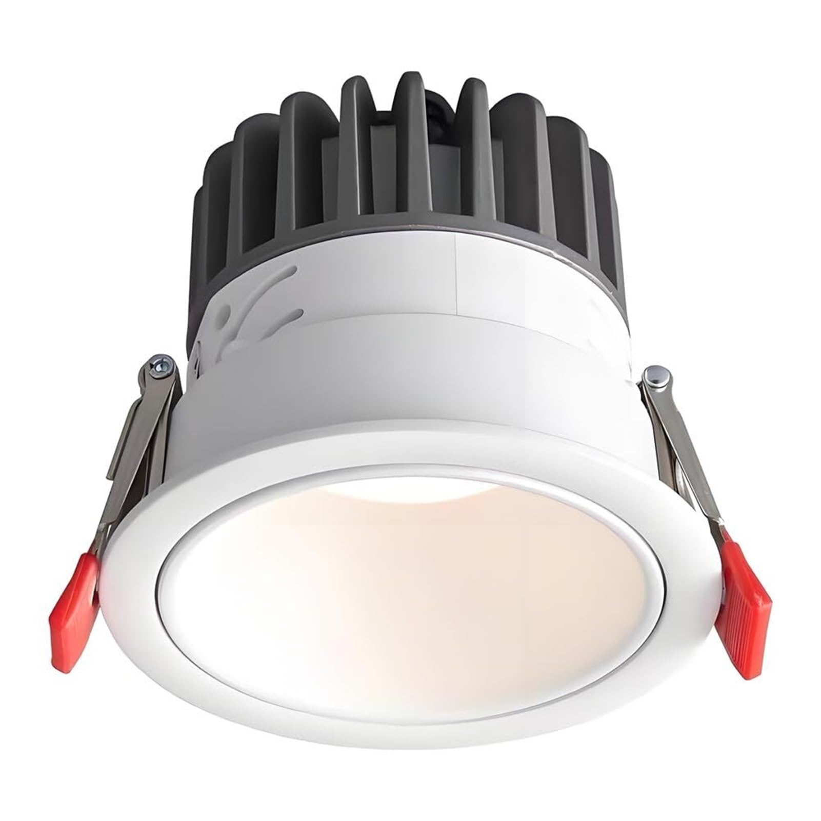 15W Anti Glare Recessed Light Baffle Trim 3000K to 6000K Selectable Ultra Narrow Frame Downlight Simple Retrofit No Flicker(White)