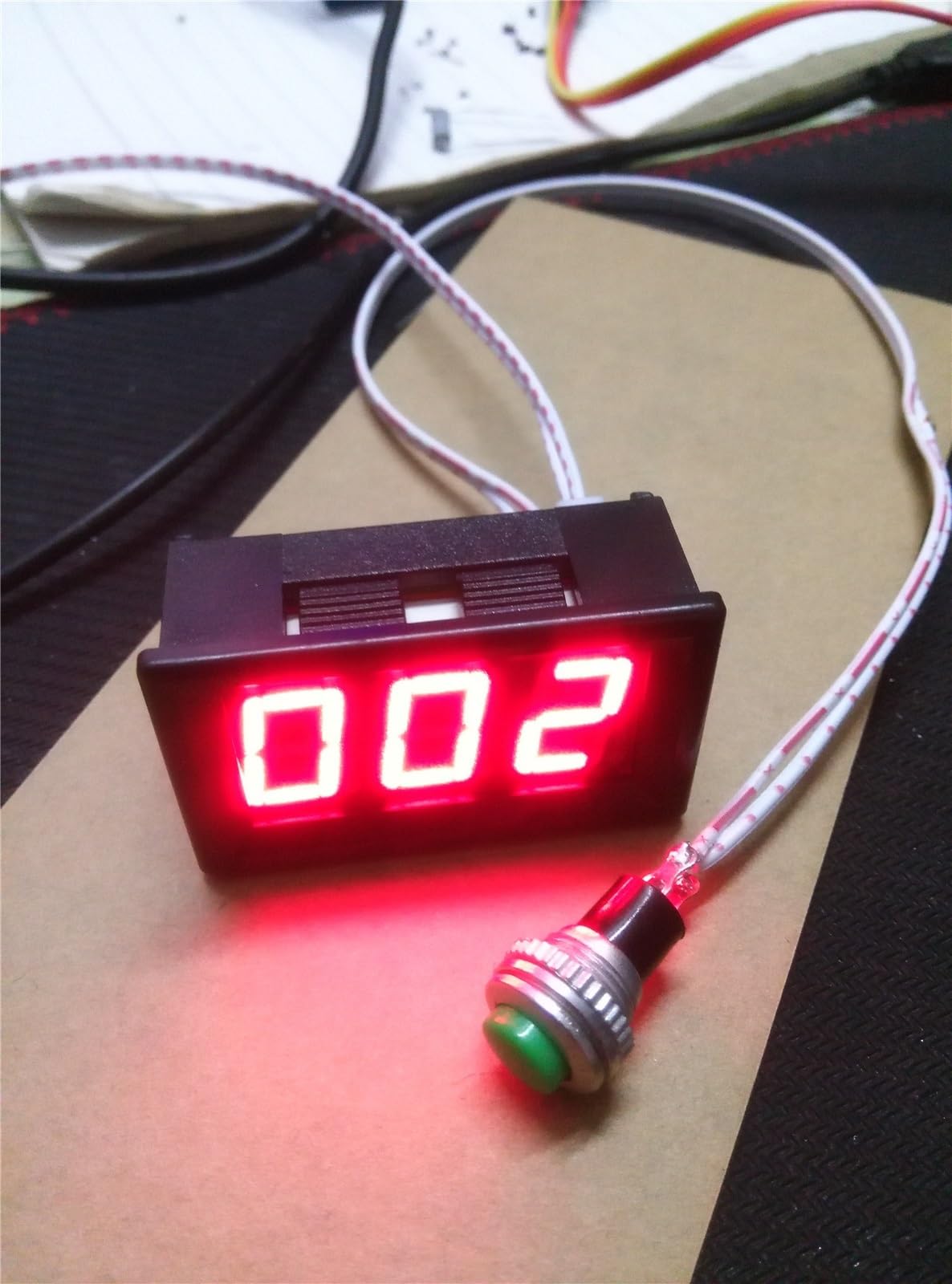 Elektronischer Zähler, 3-stellig, 0,56 Zoll, digitales Rohrdisplay, Zähler, Impulszählung, Verpackungslinienzählung, Grabmaschinenzählung(Brown)