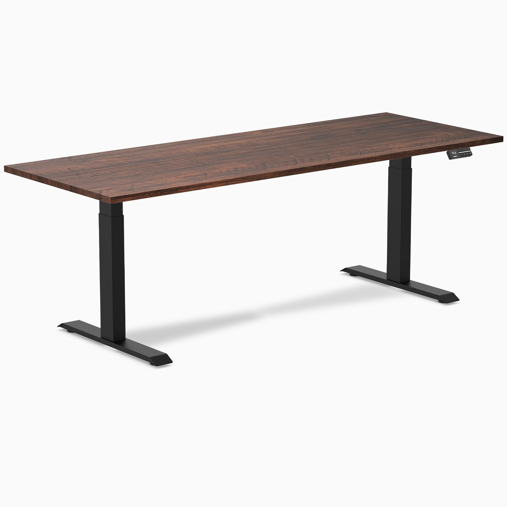 Desky Dual Softwood Sit Stand Desk American Pine 80" Matte Black