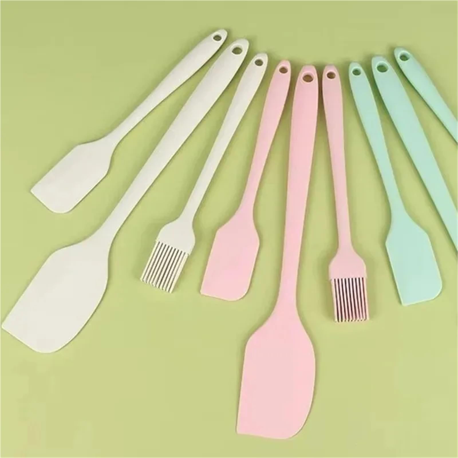 Set da 6 Pezzi Cucina, Tutto in Uno, spatola in Silicone, Pennello for Olio, for Burro, Raschietto for Torta Singolo, Strumento di Cottura per Cucinare(Blue)