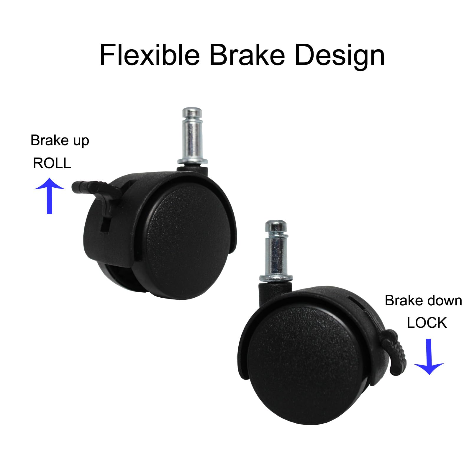 Swivel Caster Wheels - 4 Pack, 1.5 Inch -6