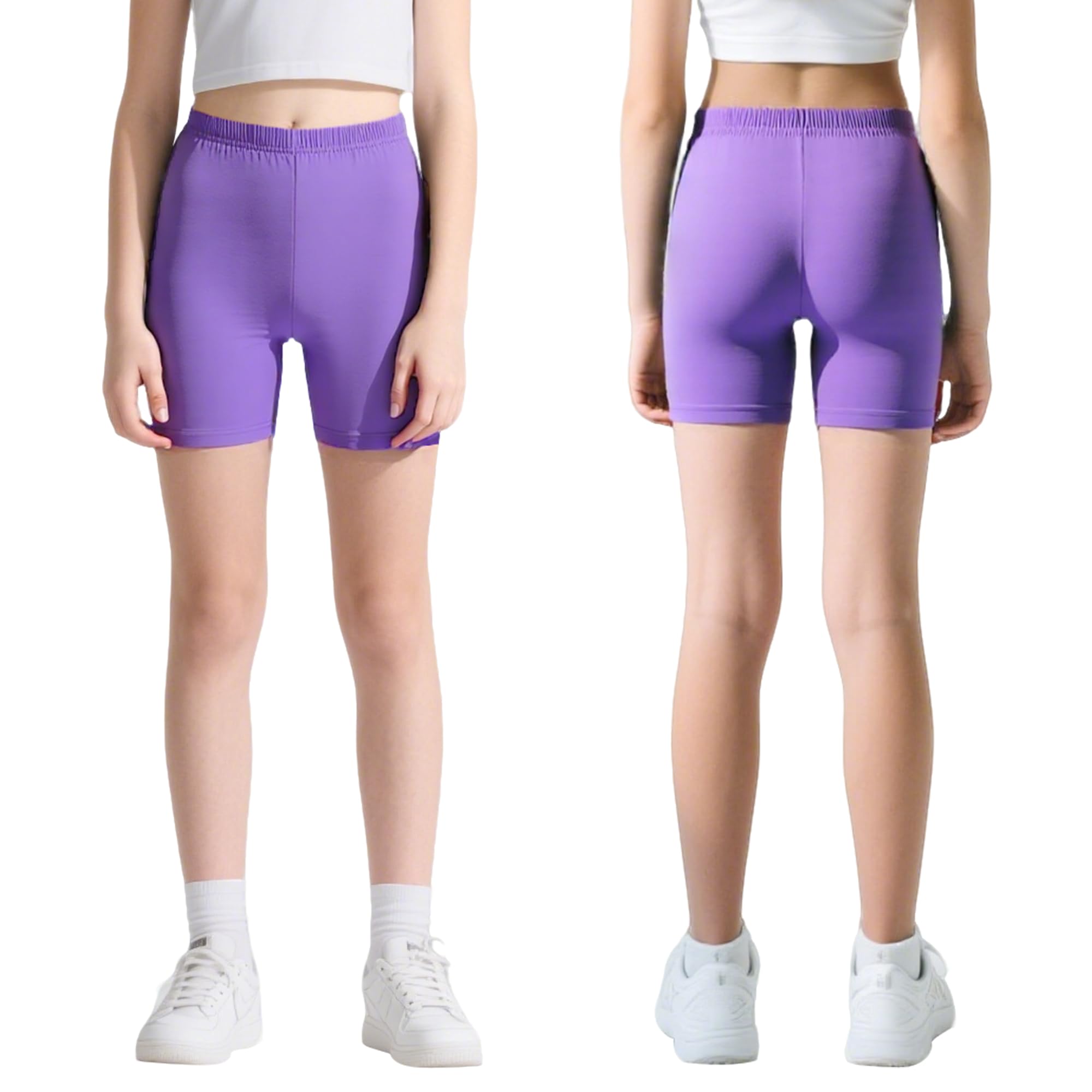 Pantalones Cortos Algodón Niñas 3 Pack Deportivo Ciclismo Cintura Elástica Verano 5-15 años