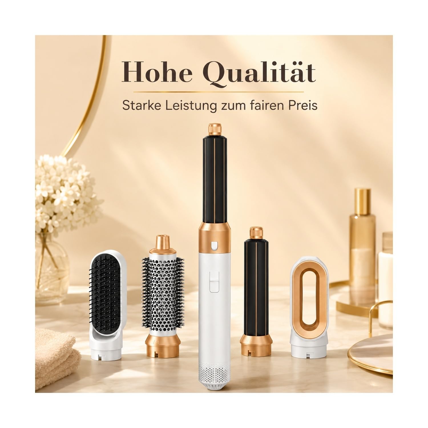 True Glow Whipl 5 in 1 Haarstyler Airstyler Warmluftbürste Locken Glätten Volumen Trocknen