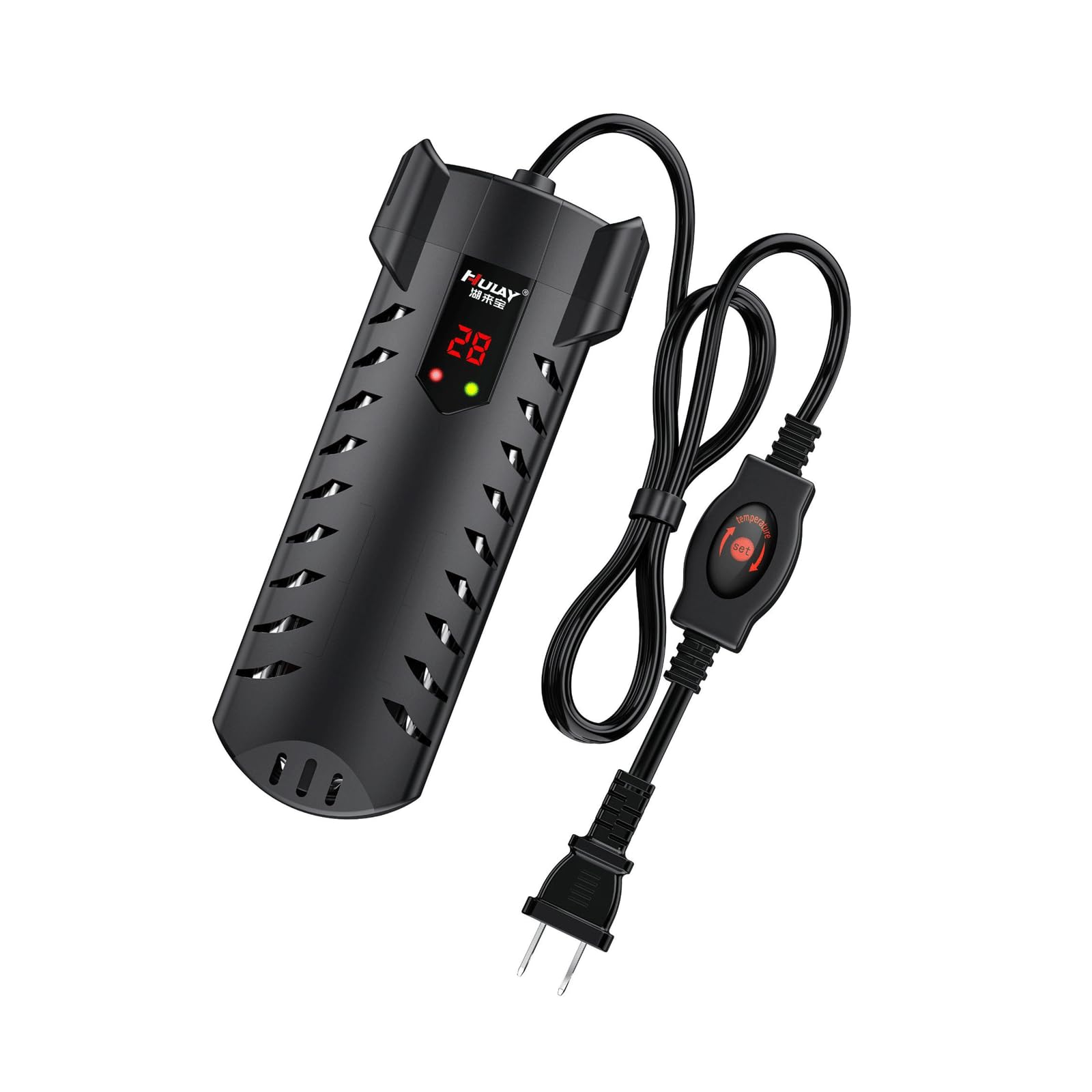 WQZStar Calentador de pecera, Filtro Inferior de Acuario, Varilla calefactora con Pantalla Digital, 100W (25W)