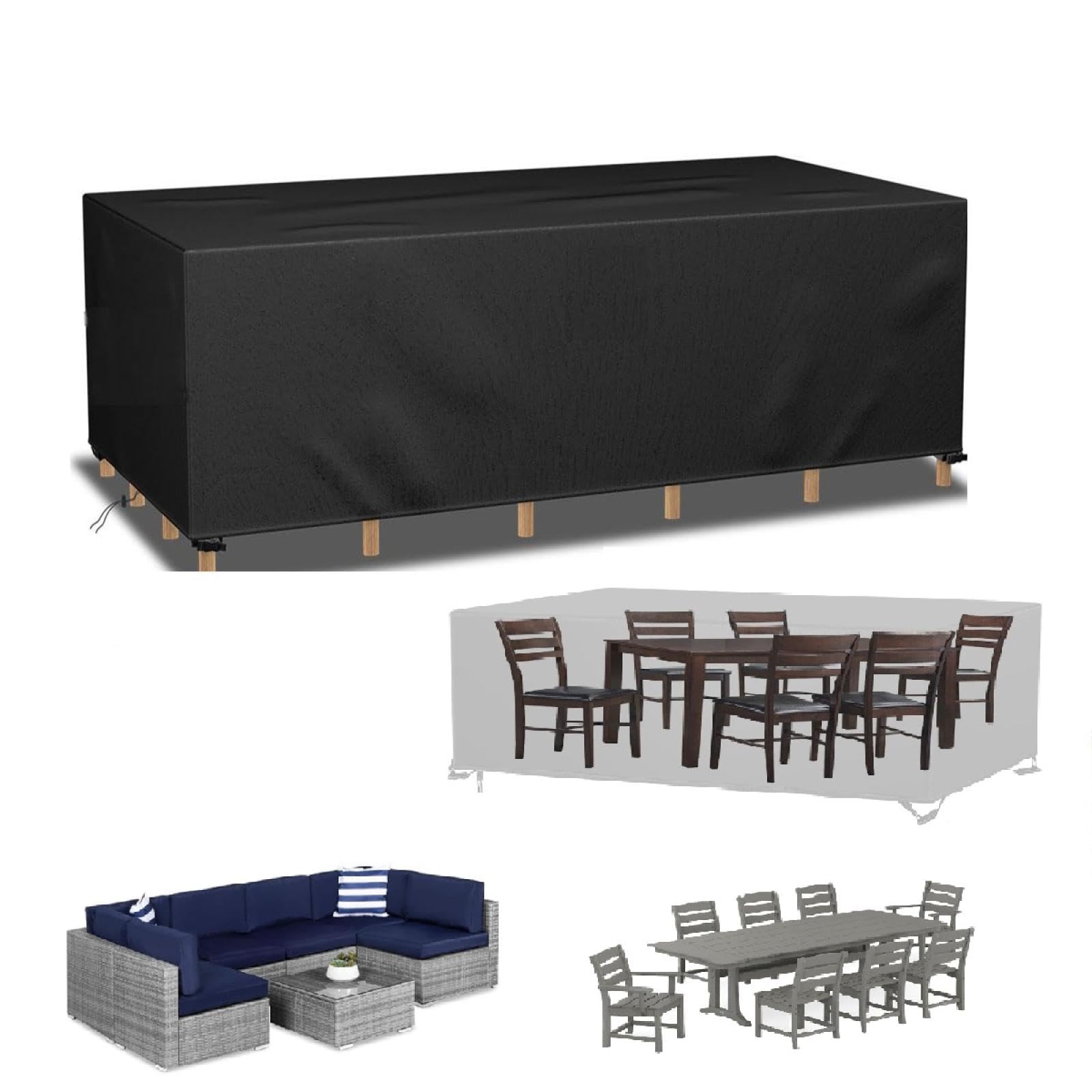 Patio Furniture Covers Waterproof,Outdoor Patio Table Cover 79x35x28in/LxWxH Outdoor Cover, Sectional Sofa Couch Set Covers for Winter,Table Chair