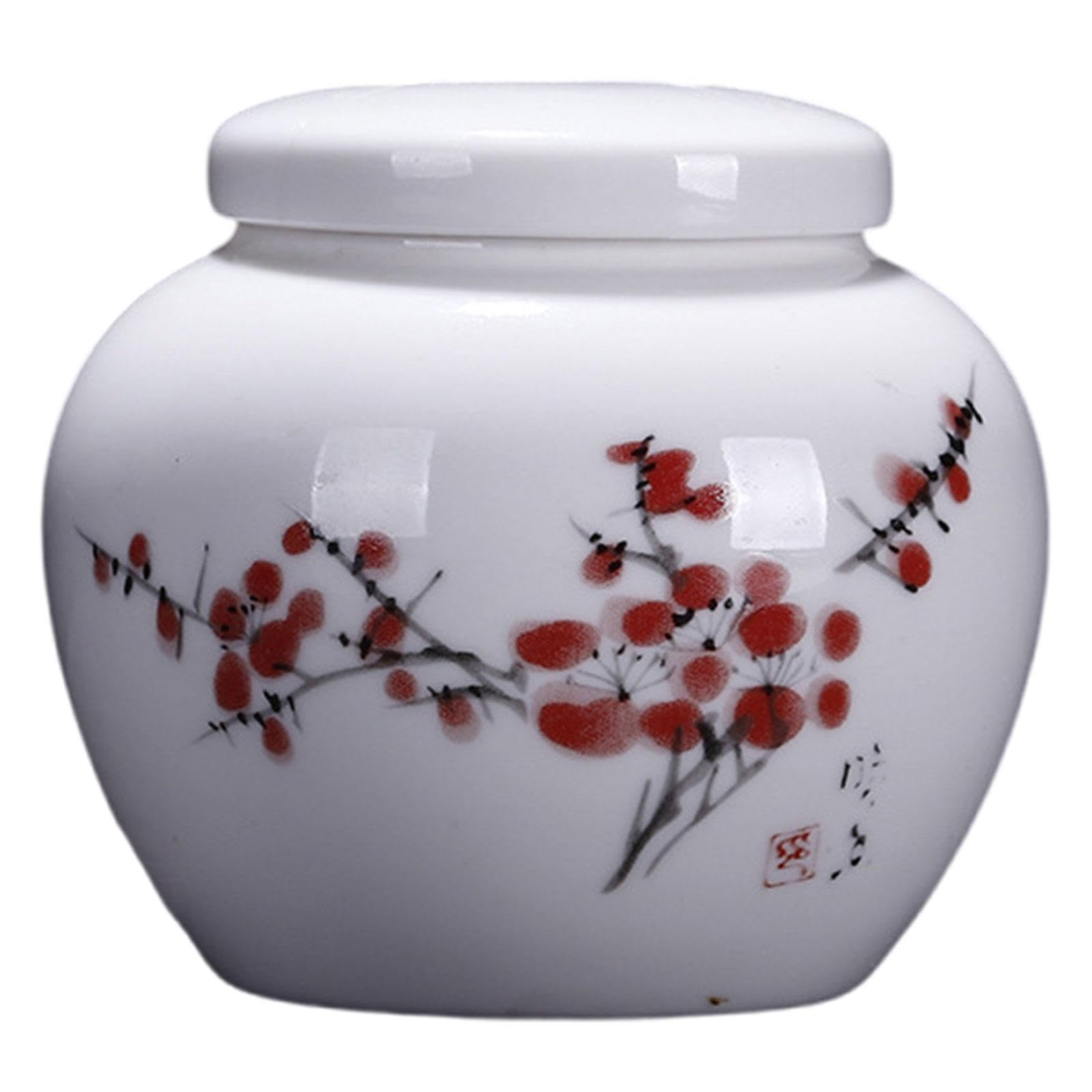 Ceramic urns, Cremation Funeral Burial Keepsake Urns, Ceramic Sealed Jar with Hand-Painted Pattern, Pet Urn(F)