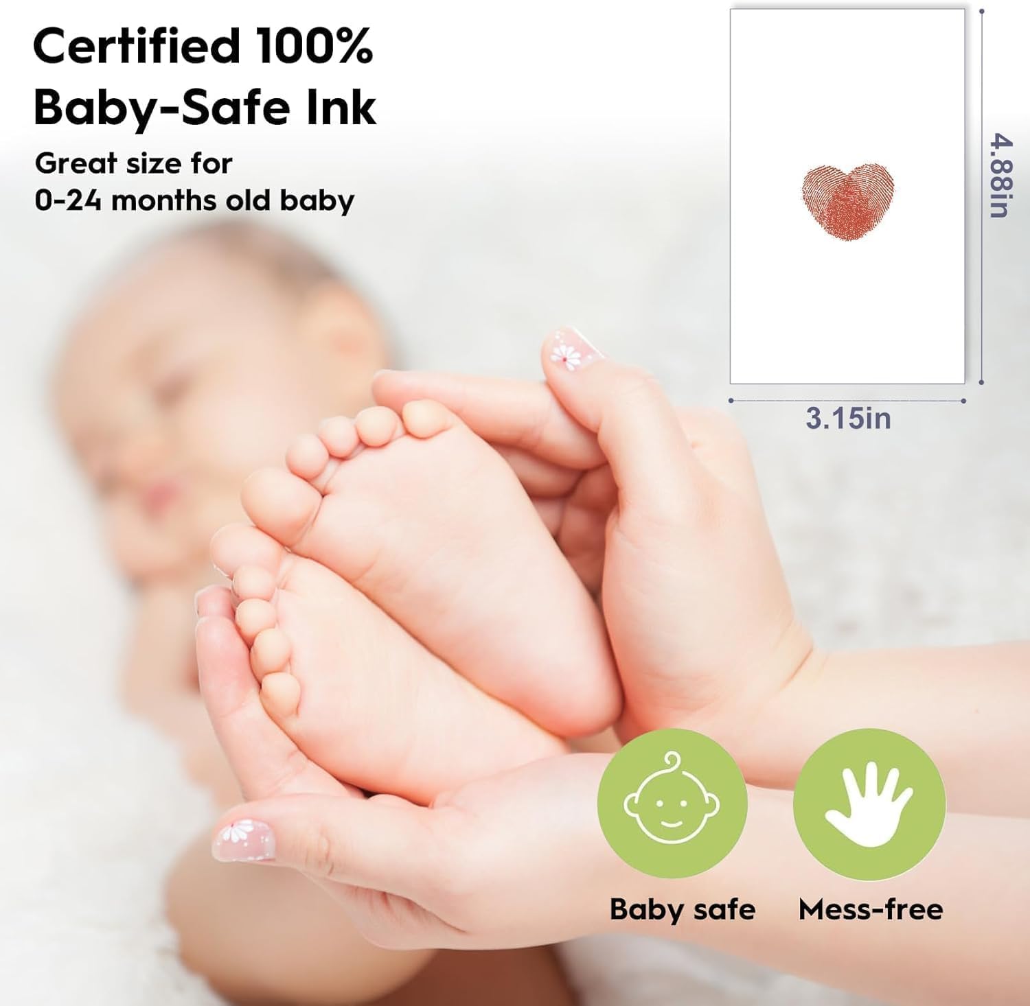 TATUNER Baby Hand and Footprint Kit Inkless - Mess Free Ink Pad, Paw Print Kit for Dogs and Cats, Safe Clean Touch Ink Pads for Newborn Handprints — view 23
