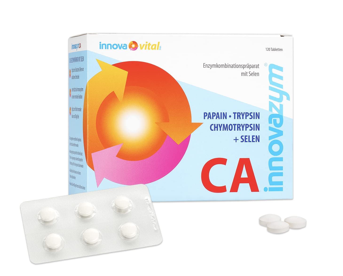 CA, Premium Multi-Enzympräparat, hochdosiert aus Papain,Trypsin, Chymotrypsin | entwickelt in Deutschland von der Medizinischen Enzymforschungsgesellschaft e.V.