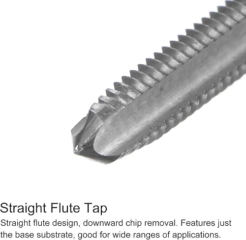Miniatura 9 de uxcell Juego de grifos y brocas, 14-20 UNC H2 recta, fresadora de rosca, extralarga de acero de alta velocidad de 0.197in (HSS)