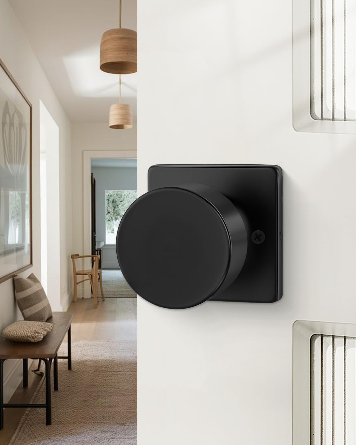 Haidms 2 Pieces Black Dummy Door Knobs, Inactive Half Dummy Door Knob No-Turning Dummy Closet Door Knobs
