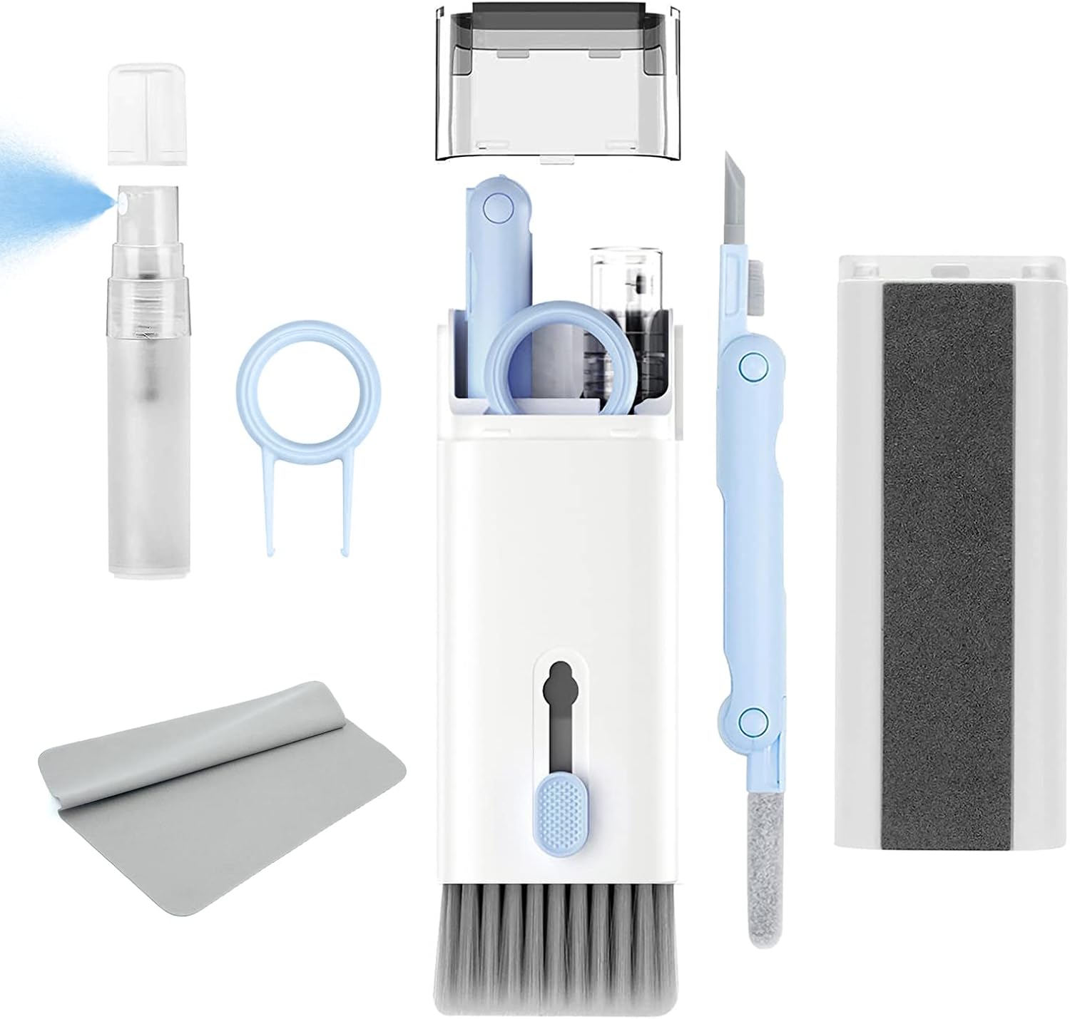         7 in 1 Electronic Cleaning kit - Keyboard Cleaner, Keyboard Cleaning Kit, Laptop Cleaner with Brush, Laptop Cleaning Kit, Electronic Cleaner Kit for Airpods Pro/Laptop/Phone(Give Away a Flanne