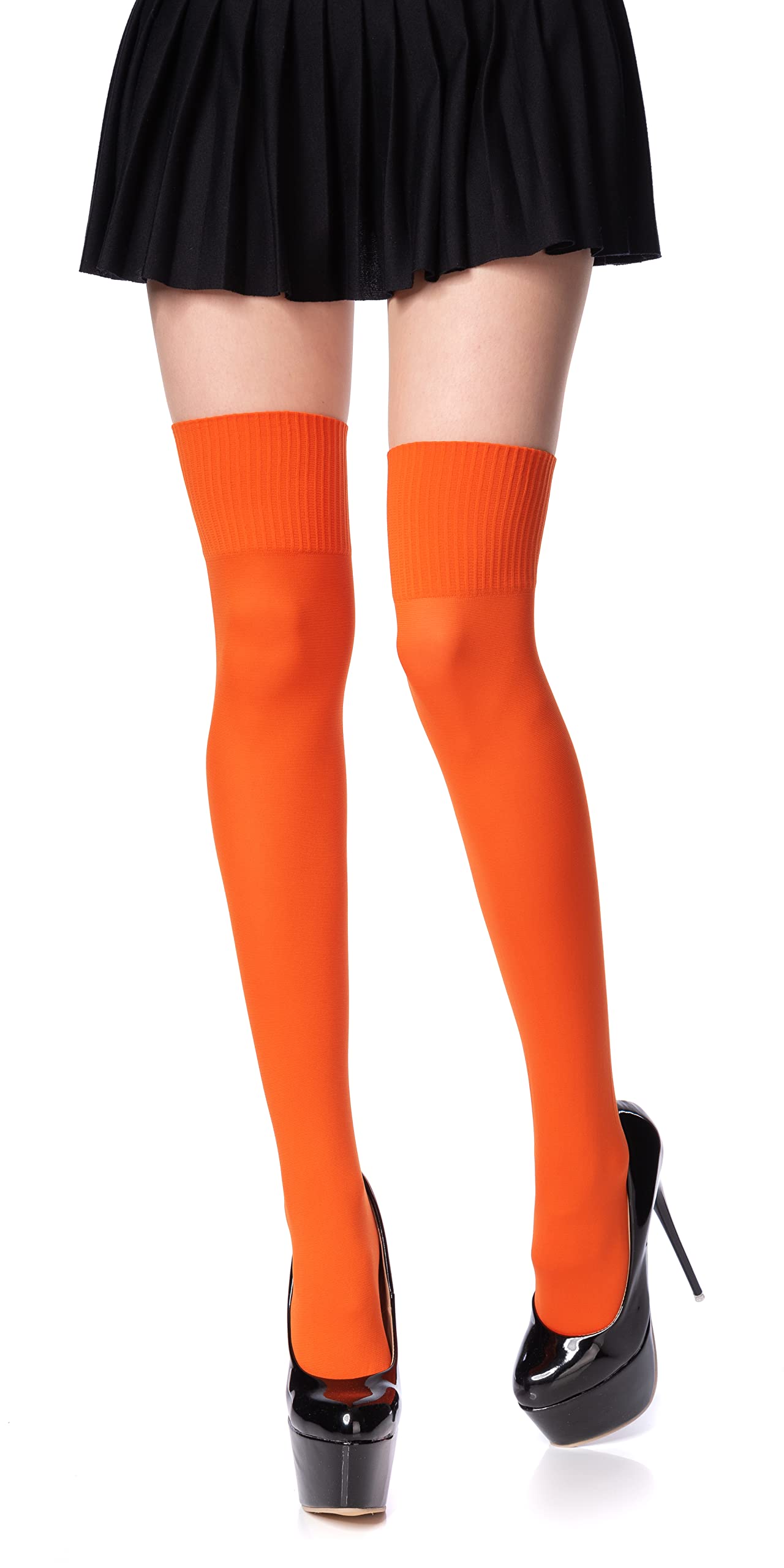 Romartex Women's Orange Girl Thigh High Socks Overknee Over The Knee High Socks Stockings,