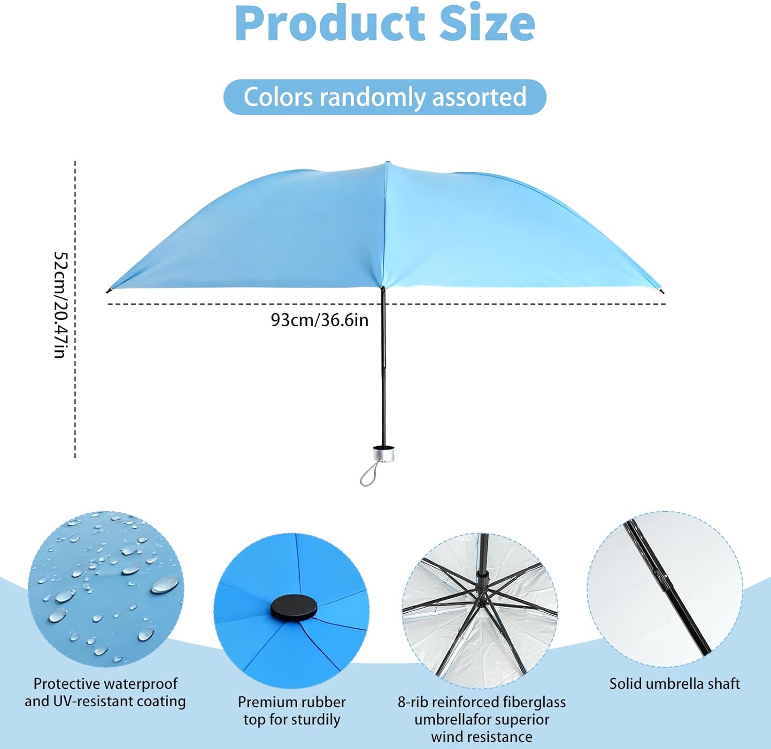 40 Pcs Bulk Umbrellas Colorful Mini Travel Folding Umbrellas Portable Windproof Umbrella Pack for Teens Women Men Rain Sun