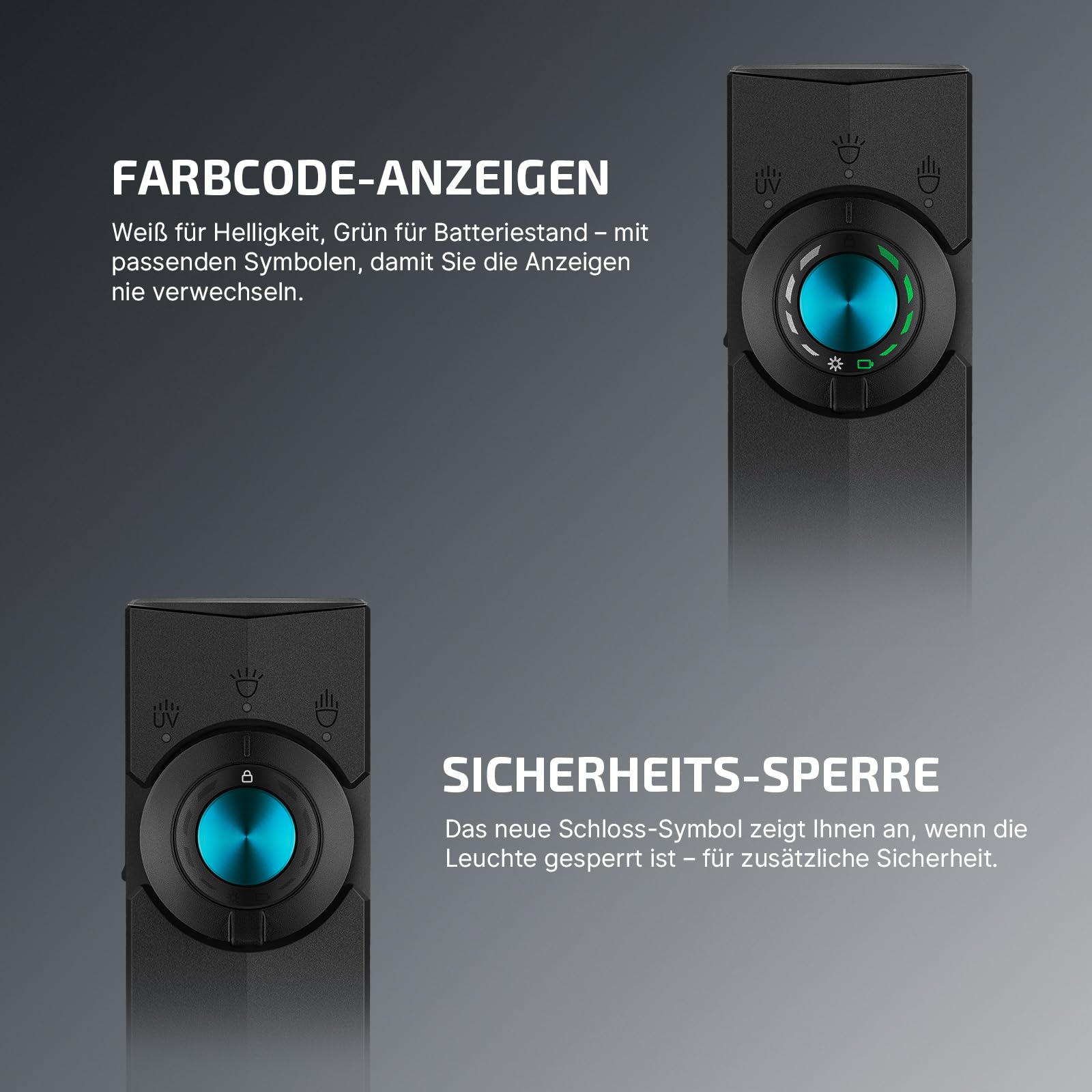 OLIGHT ArkPro Latarka z promieniowaniem UV i światłem zielonym, 1500 lumenów, zasięg wiązki 205 m, latarka z skupionym i czystym światłem rozproszonym do użytku na zewnątrz, wodoodporna IPX7, czarna