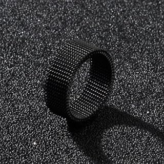 Cadoline Anello da uomo in acciaio inossidabile con fascia a maglie, 8 mm, nero, taglia 9