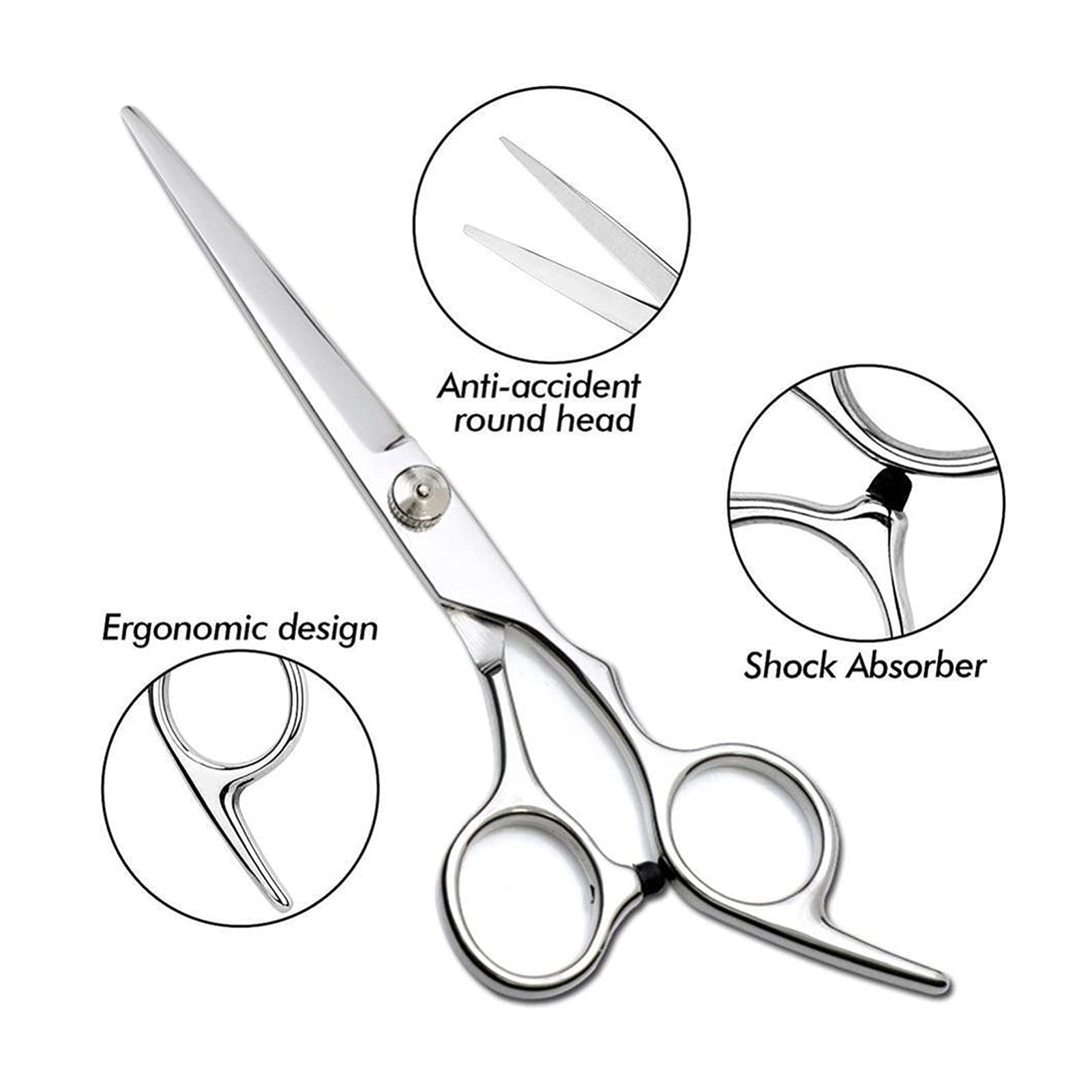 Friseurscheren-Set, Haarschere, Friseurschere, Effilierschere, Haarschneider, Kamm,Splitterschraube 2