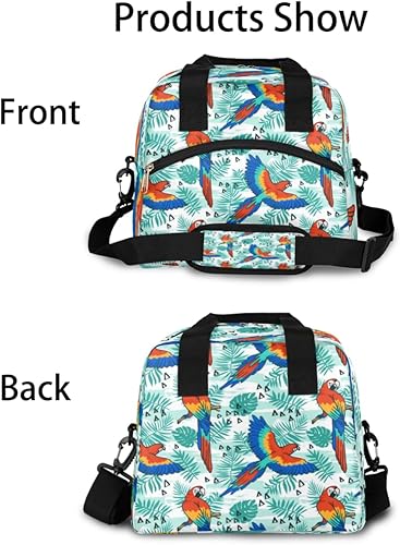 Miniatura 10 de Lonchera aislada para mujeres y hombres, bonita bolsa de mano a prueba de fugas con diseño de gato grande reutilizable para adultos con correa de