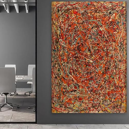 Impression sur toile Jackson Pollock 20x30cm tableau traits abstraits - 5