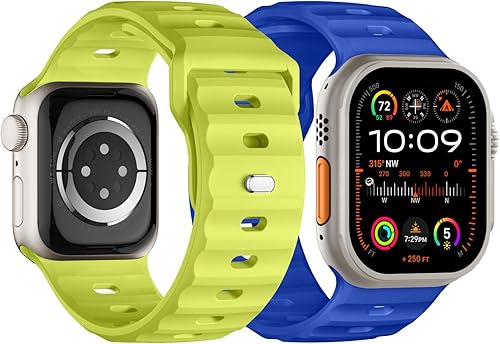 Miniatura 21 de Correa deportiva compatible con Apple Watch Ultra 2 Band de 1.929 in 1.811 in 1.772 in 1.732 in 1.654 in para hombres, correas de silicona suave