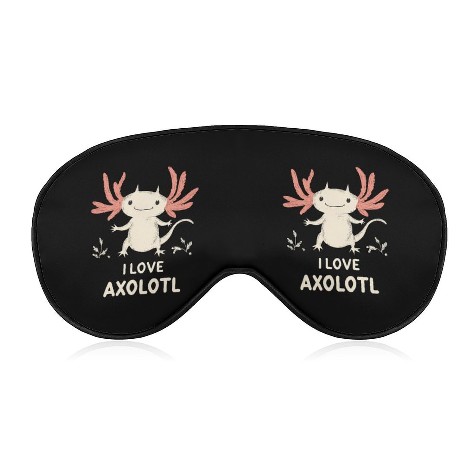 I Love Axolotl Sleep Mask Eye Shade Cover Adjustable Strap for Travel Lunch Break Women Men